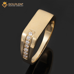 Anillo de Boda Unisex Chapado en Oro Amarillo de 14K y 18K con Diamante Cultivado en Laboratorio de Corte Redondo, Certificado por IGI, de Goldleafgem - Product Image 1