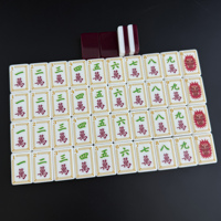 HIMORE Juego de Fichas de Mahjong Americanas de Lujo de 4 Capas de Acrílico Morado, Estilo Moderno, para Entretenimiento en Piscinas