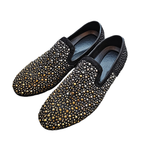 Chaussures de luxe de créateur pour hommes, basses, plateforme rétro avec diamants, à enfiler, décontractées, chaussures en cuir habillées de marque pour femmes, vente en gros - Product Image 1