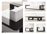 Ensemble moderne de salle à manger d'extérieur en aluminium de 9 pièces d'usine comprenant une table extensible et un dessus en céramique pour les meubles de patio de jardin