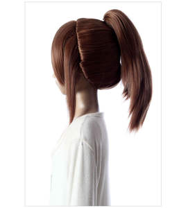 Venta caliente traje antiguo chino Peluca de coleta marrón corta con coleta - Product Image 2