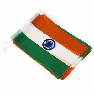 Wholesale Custom Bunting India Orange White Green String <b>Flag</b> of Indian Hindu Decoration Banner for Country Events - Product Image 5