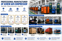 Sistema de Compresor de Aire de Tornillo Rotativo Estacionario de 100HP 75KW, Refrigerado por Aire, Accionamiento Directo, 380V, Unidad de Suministro de Aire de Alta Resistencia