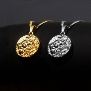 Olmayan kararmaz aslan Judah kafa kolye 18k altın aslan zincir hediye paslanmaz çelik Punk aslan başkanı kolye takı erkekler kadınlar için - Product Image 1