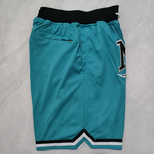 Pantalones cortos de béisbol bordados con bolsillo y cremallera listos para enviar <span class=keywords><strong>Miami</strong></span> Teal de la mejor calidad - Product Image 1