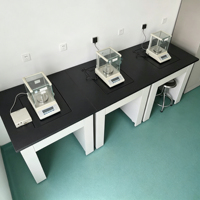 Plateforme d'analyse antichoc de laboratoire à cadre tout acier noir, plateforme de pesage monobloc anti-vibration la plus stable