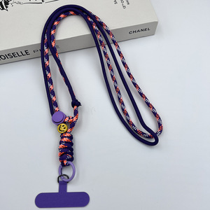 Sangle de téléphone réglable pour cou et bandoulière, 120 cm, multicolore contrastée, avec breloque et clip de fixation, logo personnalisé - Product Image 3