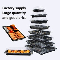 Plateau Sashimi Hot Pot Commercial Écologique PP En Plastique Jetable Sushi Plateau & Boîte Emballage Japonais