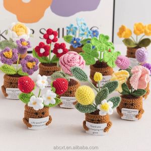 Maceta de Planta Artificial Hecha a Mano con Diseño Emocional, Maceta de Tulipán Tejida a Crochet - Product Image 4