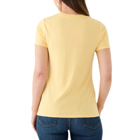 Kaos Wanita 100% Katun, Regular Fit, Sporty, Musim Panas, Kasual, Polos, Logo Custom, Bernapas, Ramah Lingkungan, Cepat Kering, Rajutan, V-Neck
