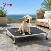 Lit pour chien en alliage d'aluminium, grande capacité de charge, pour grandes races, lit de camp pour animaux de compagnie, extérieur, imperméable, lit surélevé pour chien en aluminium, résistant