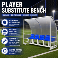 Banc de stade de football en alliage d'aluminium, banc portable pour équipe de football pour adultes, avec abri en tissu pour les joueurs de football, à vendre
