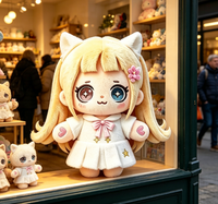 Nouvelle poupée en peluche Fille Chat Florale avec rembourrage en coton, Tailles personnalisées - Commandes en gros OEM/ODM