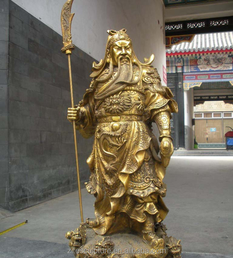 【重厚感】関羽 ブロンズ像 銅像 中国美術 約26cm 1960g 骨董品風 高品質ブロンズ製関羽（グァン・ユィ）像スカルプチャー - アート