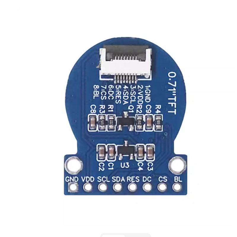 0.71inch Tft Lcd Screen Gc9d01 160x160 Resolution Spi Color Round ...