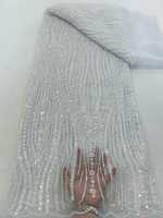Tissu en dentelle à paillettes et perles de luxe pour les mariages
