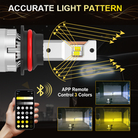 Ampoule de phare LED Gview G18W 9004 9007 avec contrôle mobile par application, réglages de trois couleurs ajustables et éclairage lumineux de 6000K