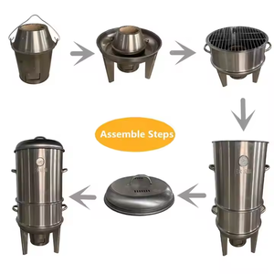 Nueva Parrilla de Barbacoa Multifuncional de Acero Inoxidable, de un Solo Quemador, Tres en Uno, sin Humo, para Asar Pato Colgante al Aire Libre - Product Image 3