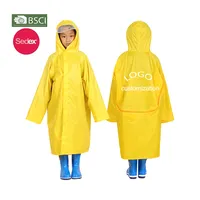Custom printing customized plastic pvc child hooded waterproof long childrens kids raincoat poncho