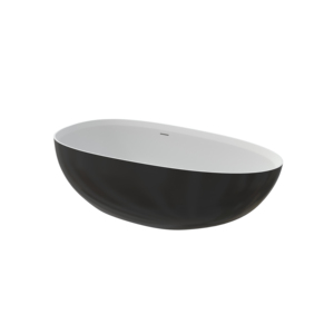 Baignoire autoportante moderne Maydon Baignoire ovale élégante en surface solide blanc mat Salle de bain tendance Design Pierre artificielle - Product Image 5