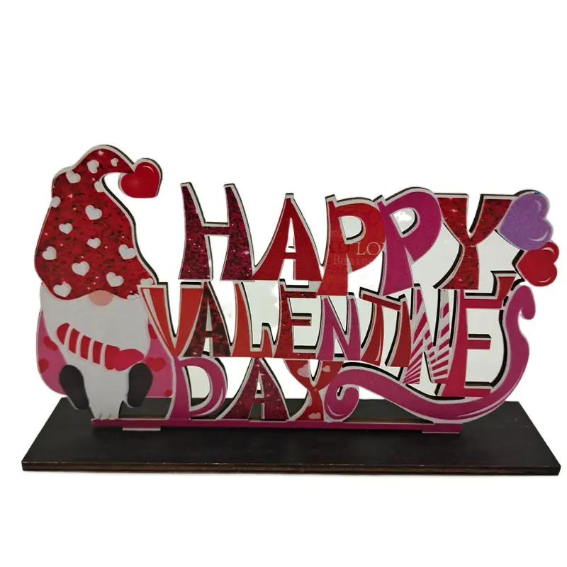 Happy Valentijnsdag Cadeau 2023 Houten Decoratie Nieuw Liefdeshart Cupit Kus Me Party Creatief Hout Valentines Kabouters Ornamenten