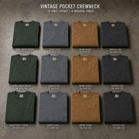 Sweat-shirt vert délavé à col rond avec poche poitrine, coupe décontractée, style streetwear, pull décontracté pour homme, vente en gros, commande en gros