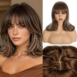 Perruque Courte Synthétique Noire JAMBALAYA Résistante à la Chaleur pour Cosplay, Perruque Bob Mi-longue pour Femme, Idéale pour Fêtes - Product Image 2