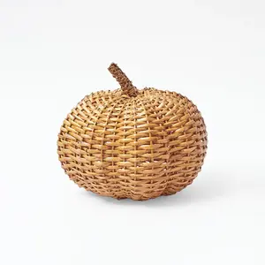 Best Choice Handcrafted Wholesales Rattan Pumpkin Shaped Home Decor Natural <b>Woven</b> Pumpkin for Easter New Design From Vietnam - Product Image 1