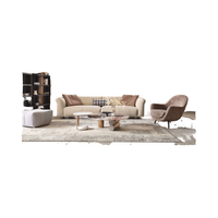 Table à manger rectangulaire italienne moderne en marbre Pied métallique mobile Plaque de roche en bois Combinaison ovale de meubles Tables basses