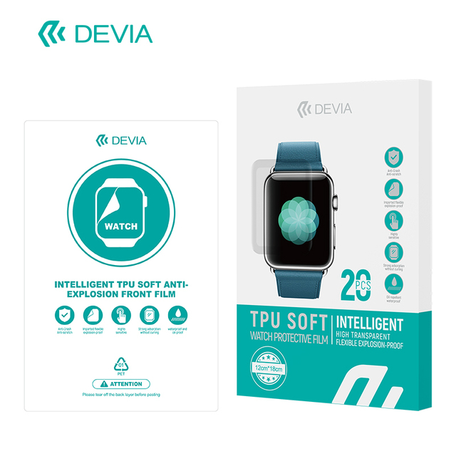 For 20pcs TPU Ultra-Thin 3D Soft Anti-explosion Waterproof 0.15mm Front Film for Smart Watch CE/FCC/ROHS Certified 12-Month
