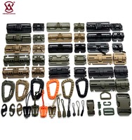 Accessoires de poche tactiques en gros, clips en plastique de 38 mm et boucle verrouillable pour accessoires de sac