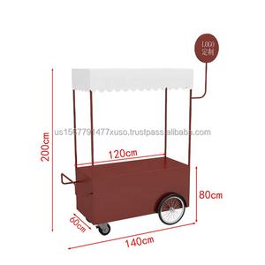 Market Metal Stall Stainless Steel Stand Foldable Food Cart Movable <b>Trolley</b> Outdoor Display Booth Snack Pushcart Pizza Kiosk - Product Image 6
