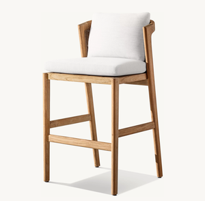 LUXORA Ensemble extérieur pour hôtel resort patio et jardin Tabouret de <span class=keywords><strong>bar</strong></span> et de comptoir <span class=keywords><strong>en</strong></span> <span class=keywords><strong>teck</strong></span> Hauteur Mobilier d'extérieur moderne de luxe Tabouret de <span class=keywords><strong>bar</strong></span> - Product Image 1