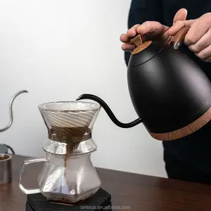 Brewista 0.6l الخشب مقبض غلاية قهوة معقوفة الشاي اليد صب أكثر غلاية مكاتب إبريق قهوة