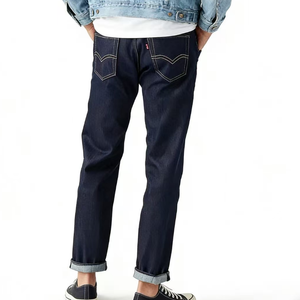 Jeans de marque <span class=keywords><strong>501</strong></span>, jeans amples droits délavés à la pierre, personnalisés en usine, pour hommes, streetwear d'hiver, hip-hop, décontracté, avec logo - Product Image 3