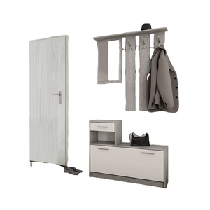 Design semplice in legno cassettiera <span class=keywords><strong>con</strong></span> <span class=keywords><strong>scarpiera</strong></span> pensile armadio da corridoio <span class=keywords><strong>con</strong></span> ripiano set di guardaroba <span class=keywords><strong>con</strong></span> specchio - Product Image 1