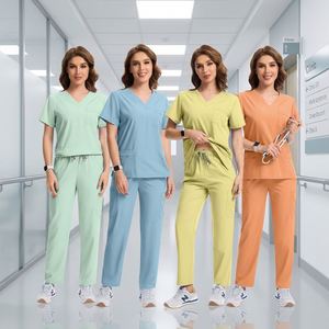 94% Polyester 6% Spandex Hospital Custom Logo <b>Doctor</b> Nurse Scrubs Uniform Unisex Medical Scrubs Top Pants Hospital Uniform <b>Sets</b> - Product Image 1