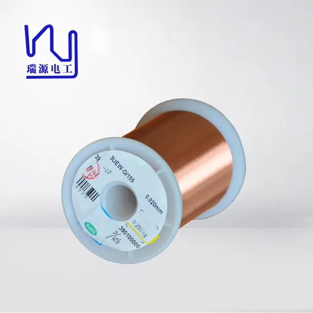 2UEW155 40 AWG 0.08mm מנוע מתפתל מבודד נחושת חוט מוצק