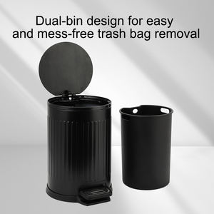 <span class=keywords><strong>Cubo</strong></span> de Basura de <span class=keywords><strong>Acero</strong></span> <span class=keywords><strong>Inoxidable</strong></span> con Compartimento Desodorizante, Diseño de Doble Compartimento, Tapa de Cierre Suave para Cocina y Baño, <span class=keywords><strong>Cubo</strong></span> con <span class=keywords><strong>Pedal</strong></span> - Product Image 6