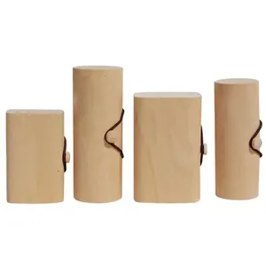 Bamboo Packaging Custom Round Bamboo Carved Wooden Essential Oil Bottle Cosmetics Packaging Gift Box