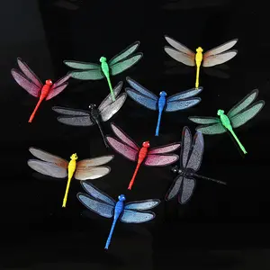 Arreglo de flores accesorios para la decoración del jardín 8,5 cm luminoso simulación Dragonfly Color magnético imán de nevera