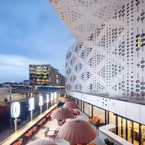 Paneles <span class=keywords><strong>de</strong></span> pared <span class=keywords><strong>de</strong></span> aluminio Fachada <span class=keywords><strong>de</strong></span> edificio exterior con varios agujeros Aluminio Tallado Pared cortina Aluminio - Product Image 5