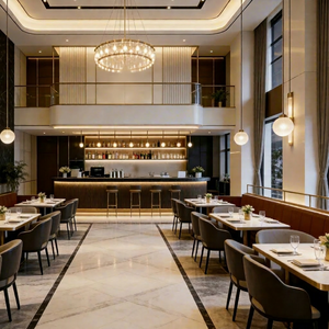 Contemporary <b>Restaurant</b> Table <b>Set</b> with Marble Top and Metal Frame for Commercial Use - Product Image 1