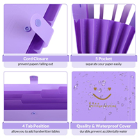 Carpeta de Archivos Expandible Tamaño Carta A4, Organizador de Acordeón de 5 Bolsillos con Etiquetas, Almacenamiento de Documentos Impermeable para Oficina y Escuela