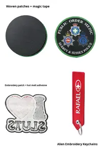 Porte-clés en polyester double face brodé personnalisé, cordon en acier inoxydable, porte-clés personnalisé pour étiquette de <span class=keywords><strong>vol</strong></span> et de jet - Product Image 6