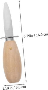 Abridor de Ostras para Zurdos, Ecológico, Premium, con Logotipo Personalizado, Mango de Madera, Hoja de Acero Inoxidable con Acabado Satinado de 3.9 Pulgadas, Cuchillo para Mariscos - Product Image 2
