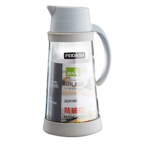 Feidash Oil Bottle Glass Dispenser <b>Large</b> Capacity Transparent Kitchen Condiment <b>Jar</b> <b>With</b> Flip Top <b>Lid</b> - Product Image 3