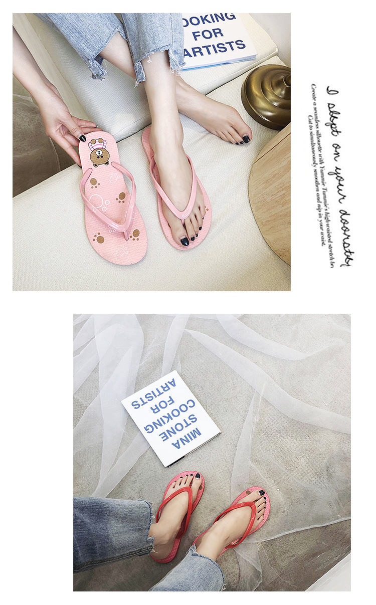 Fashion Non-slip Slippers Printing Cartoon Filp-filps Slippers for Women New Styles 2023