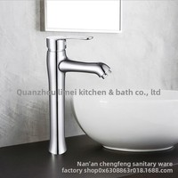 Robinet de lavabo monotrou moderne et minimaliste, mitigeur chaud/froid à poignée unique, finition électrolytique