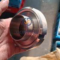 Tuerca ciega redonda de acero inoxidable SS304 de grado sanitario con cadena, 2 pulgadas (50.8 mm), SMS RJT, precio de fábrica Wenzhou Compass
